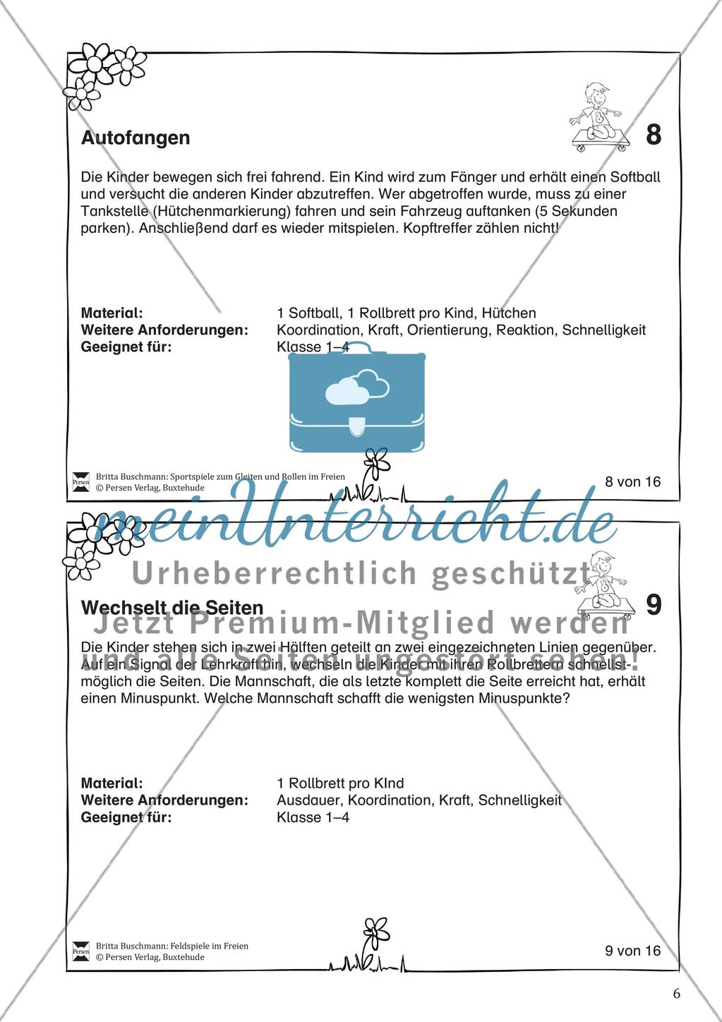 Sportspiele zum Gleiten und Rollen - spielen mit dem Rollbrett auf dem Schulhof Preview 6
