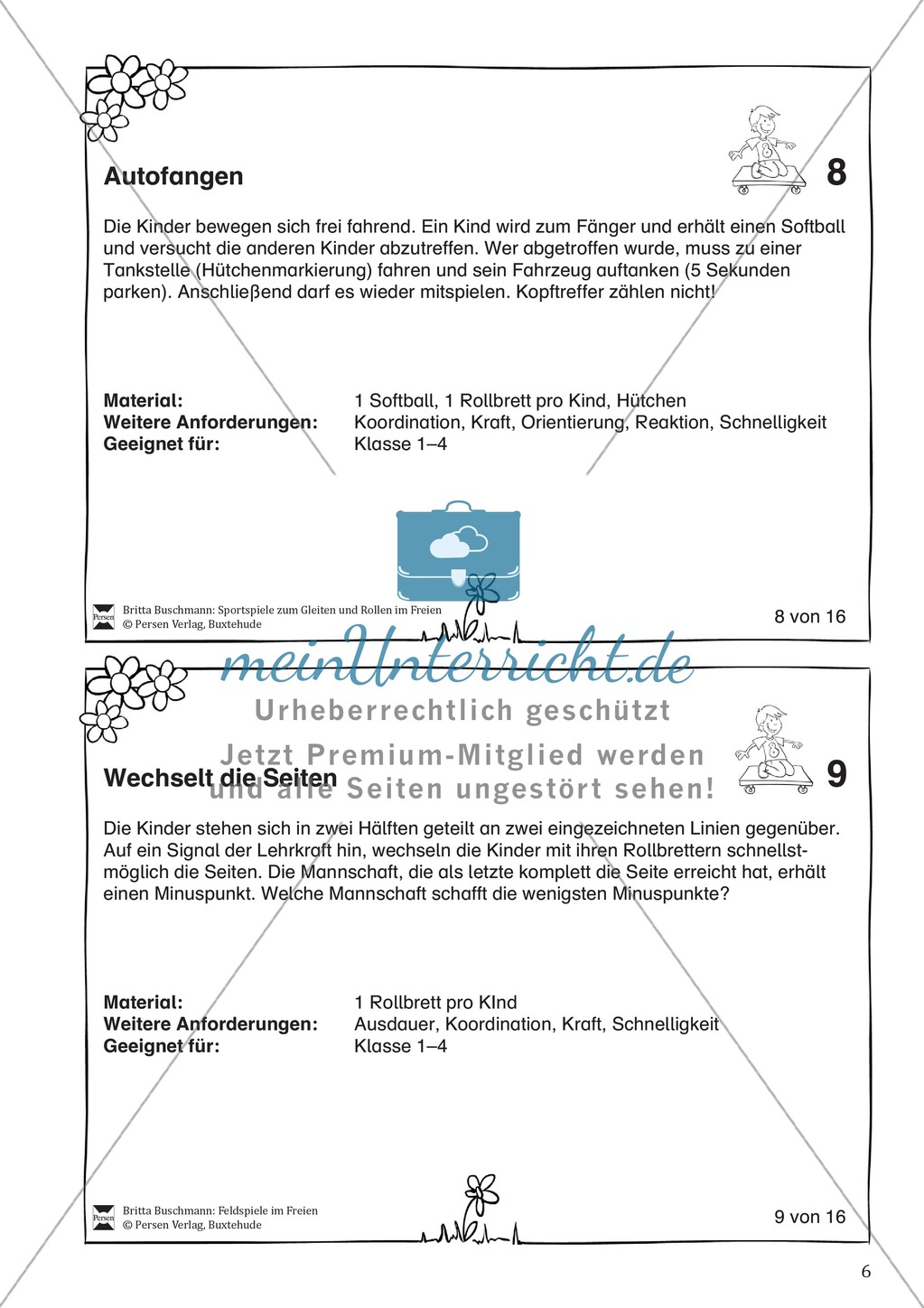 Sportspiele zum Gleiten und Rollen - spielen mit dem Rollbrett auf dem Schulhof Preview 6