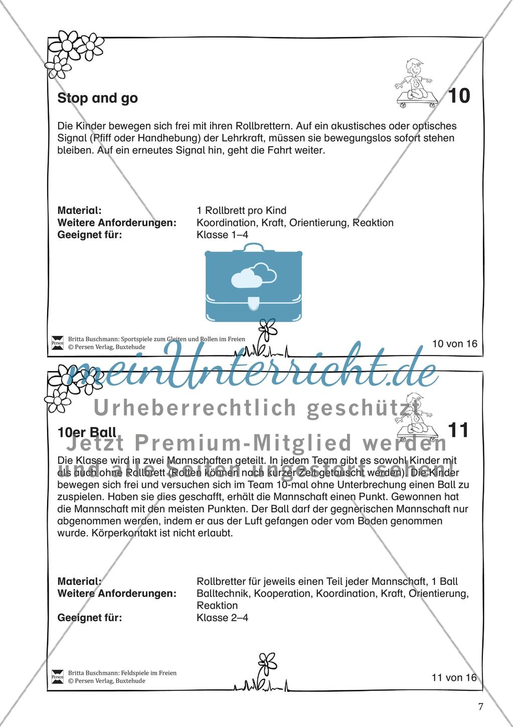 Sportspiele zum Gleiten und Rollen - spielen mit dem Rollbrett auf dem Schulhof Preview 7
