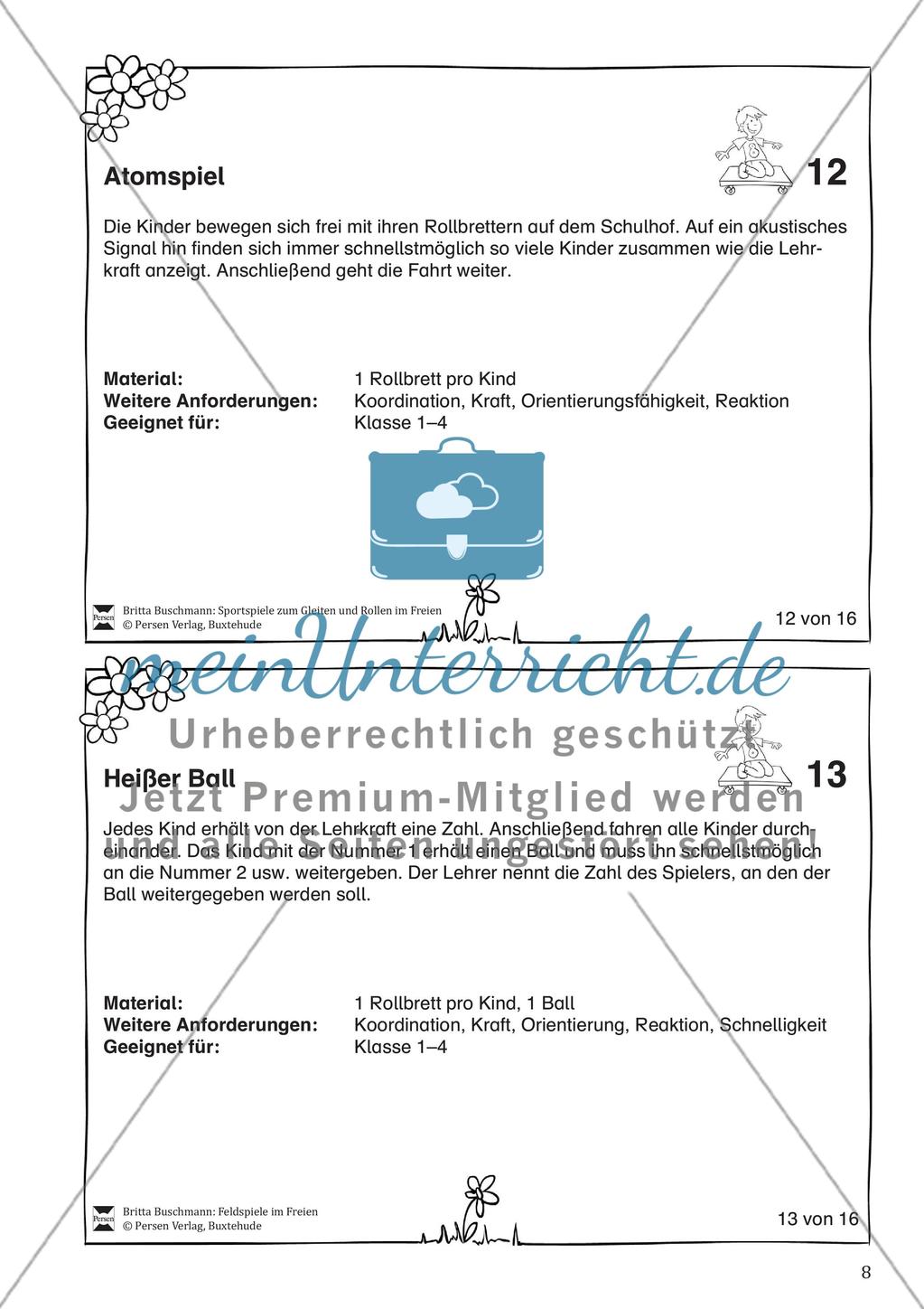 Sportspiele zum Gleiten und Rollen - spielen mit dem Rollbrett auf dem Schulhof Preview 8