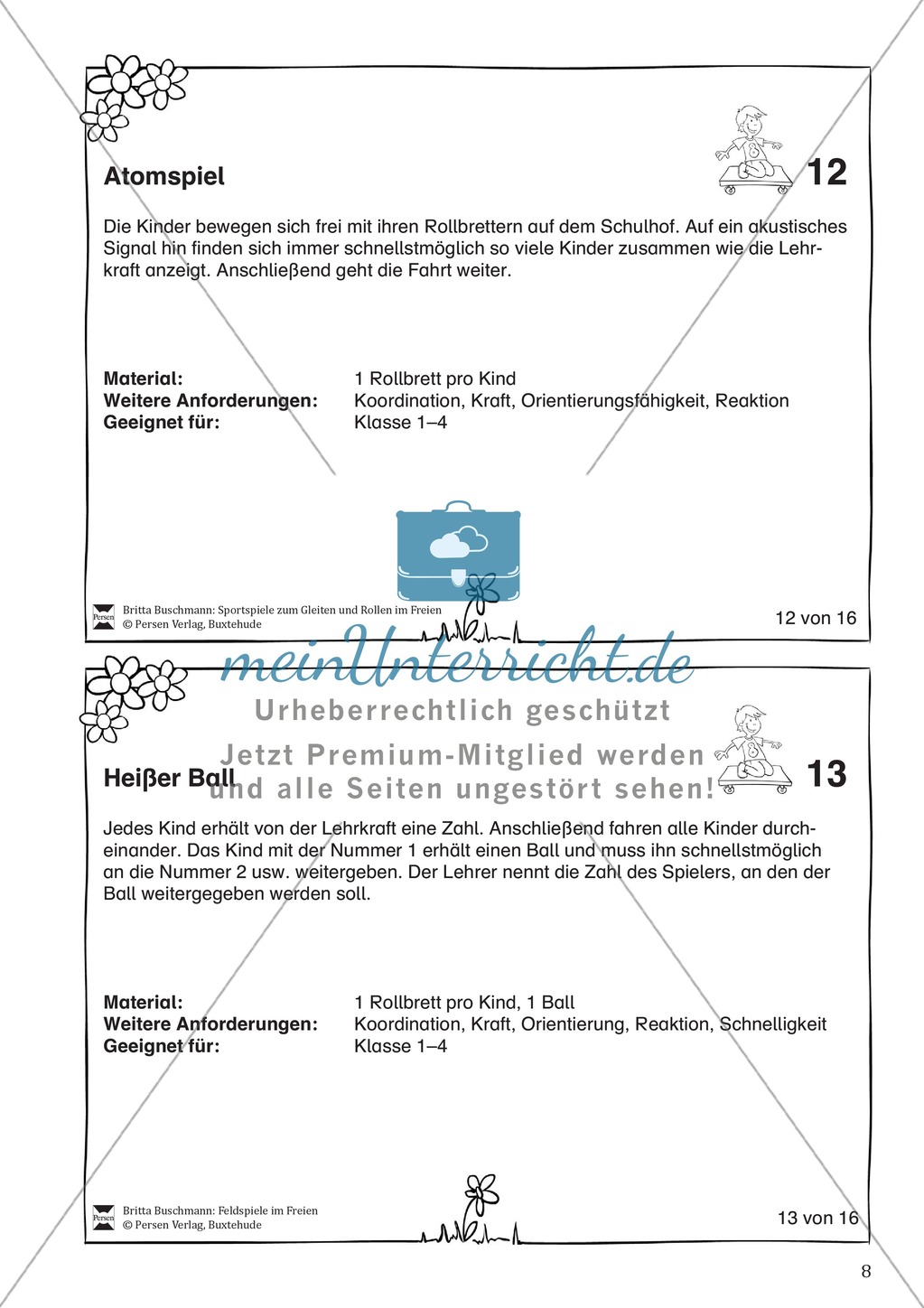 Sportspiele zum Gleiten und Rollen - spielen mit dem Rollbrett auf dem Schulhof Preview 8