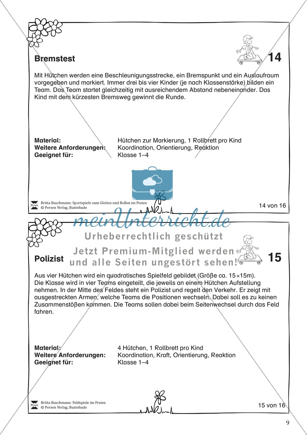 Sportspiele zum Gleiten und Rollen - spielen mit dem Rollbrett auf dem Schulhof Preview 9