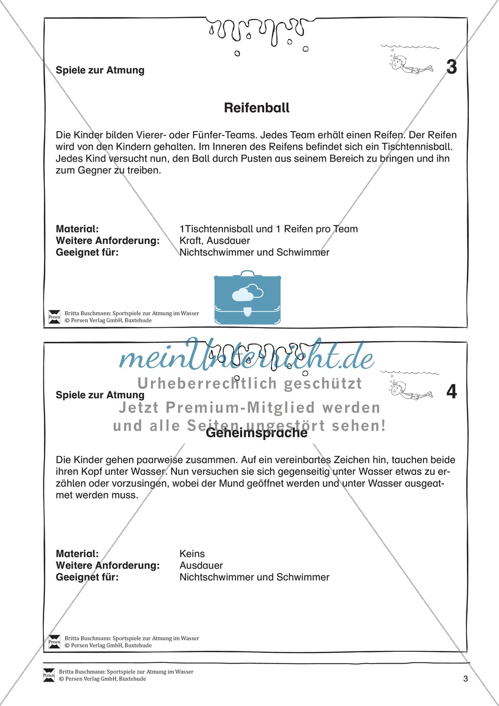 Spiele zur Übung des Ausatmens unter Wasser Preview 3