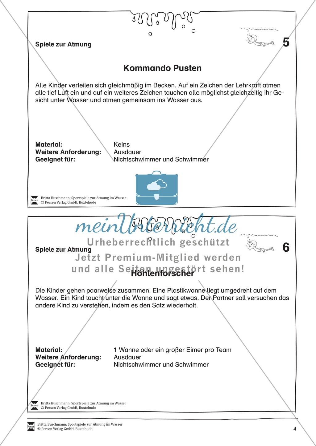 Spiele zur Übung des Ausatmens unter Wasser Preview 4