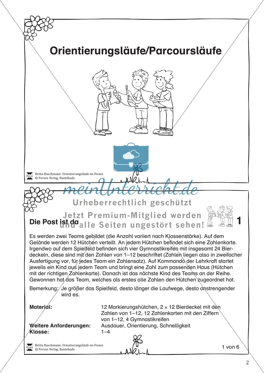 Orientierungsläufe und Parcoursläufe - sechs verschiedene Laufspiele zur Förderung der Orientierung, Schnelligkeit, Ausdauer Preview 2