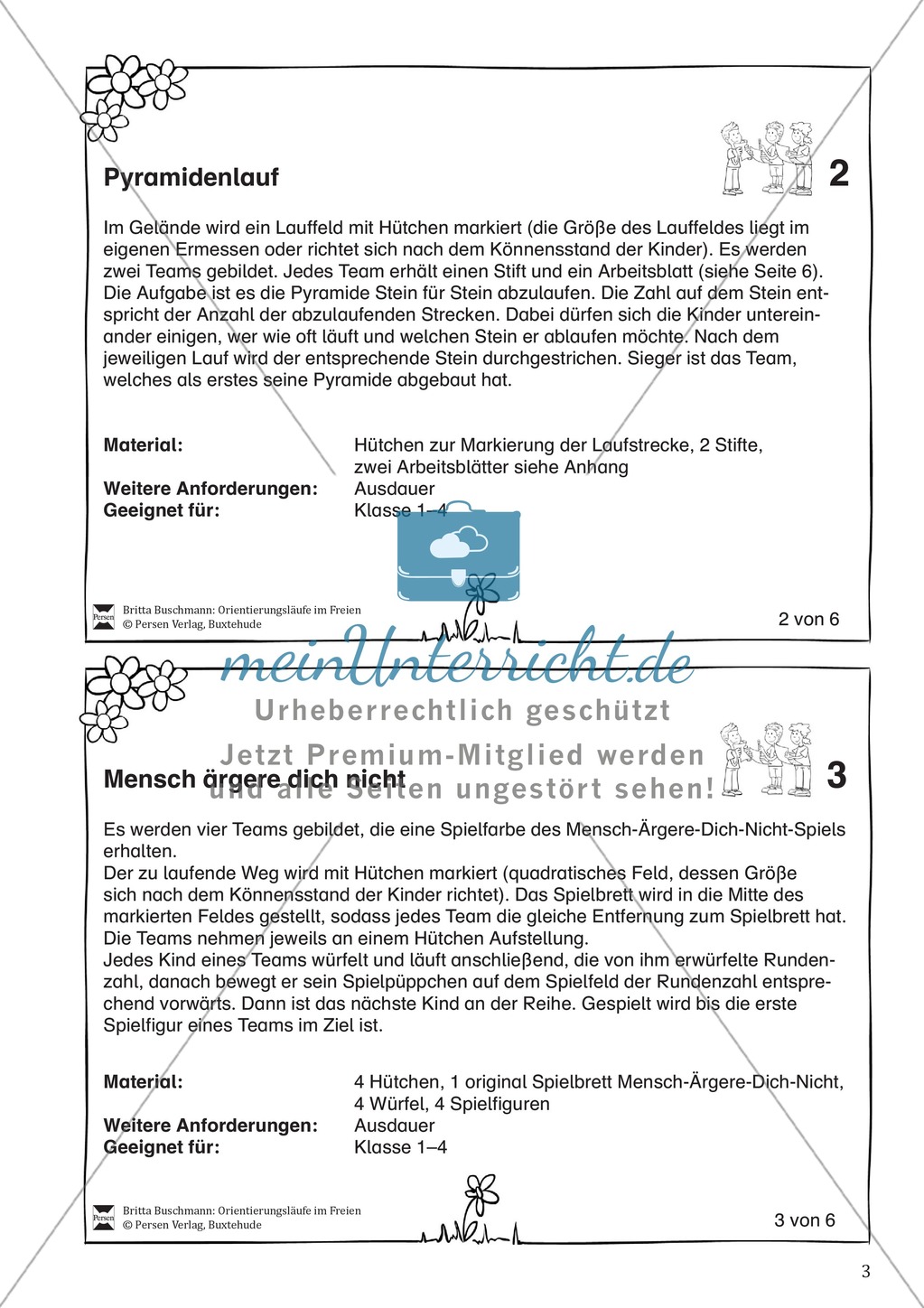 Orientierungsläufe und Parcoursläufe - sechs verschiedene Laufspiele zur Förderung der Orientierung, Schnelligkeit, Ausdauer Preview 3