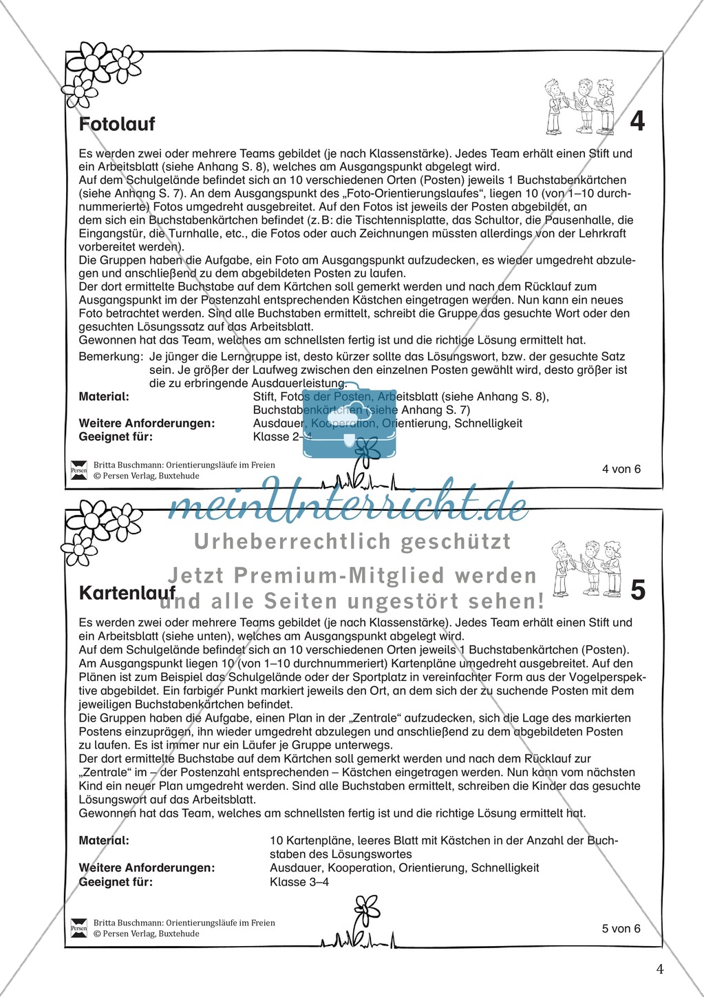 Orientierungsläufe und Parcoursläufe - sechs verschiedene Laufspiele zur Förderung der Orientierung, Schnelligkeit, Ausdauer Preview 4