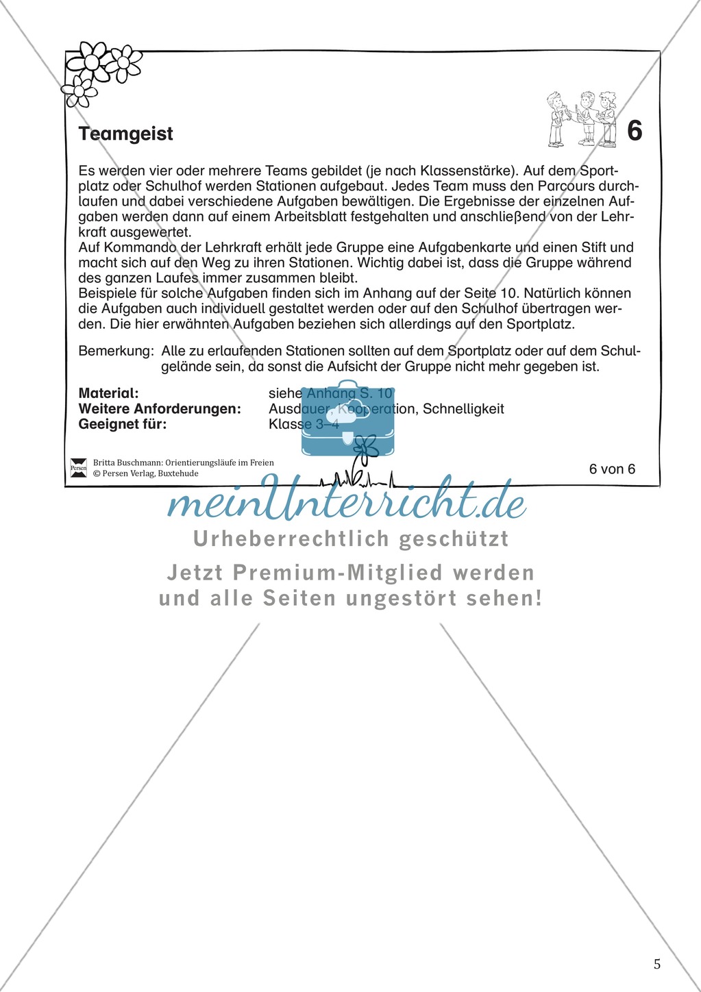 Orientierungsläufe und Parcoursläufe - sechs verschiedene Laufspiele zur Förderung der Orientierung, Schnelligkeit, Ausdauer Preview 5