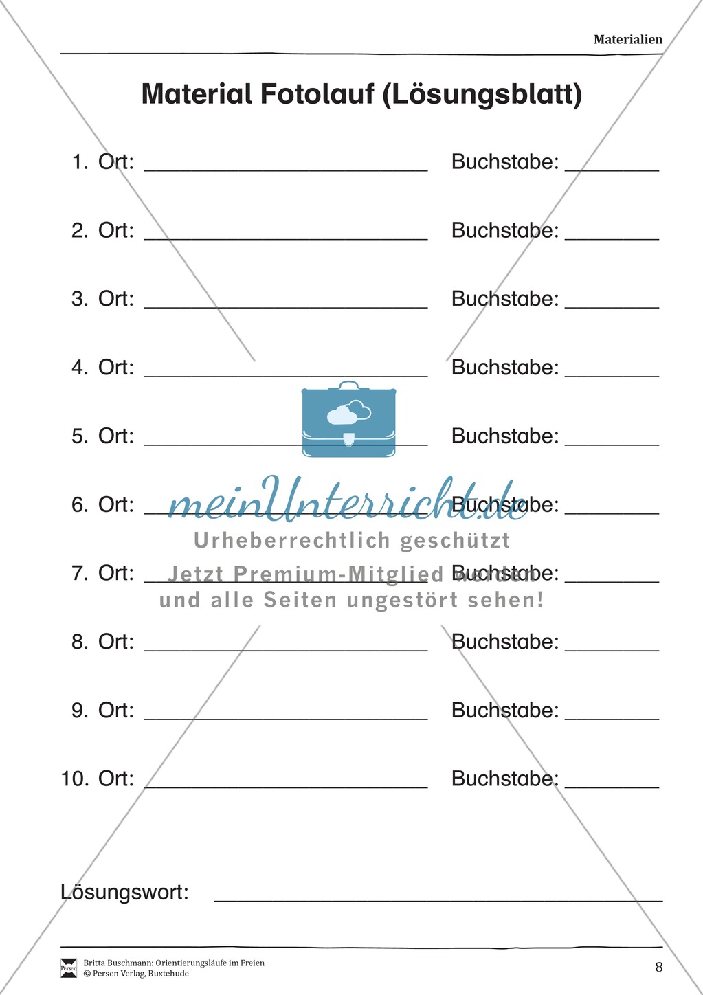 Orientierungsläufe und Parcoursläufe - sechs verschiedene Laufspiele zur Förderung der Orientierung, Schnelligkeit, Ausdauer Preview 8