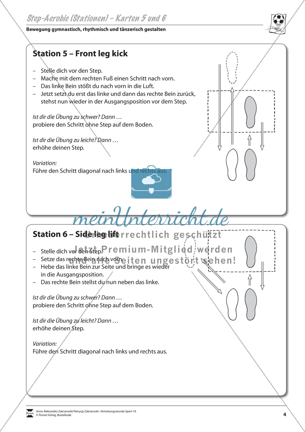 Step Aerobic - Stationen zum Erlernen der Grundschritte Preview 4