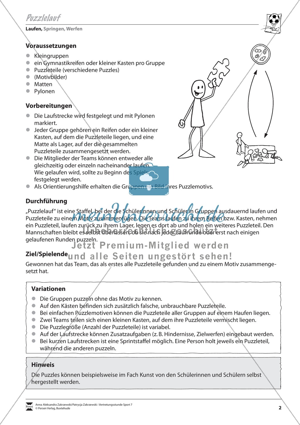 Spielerische Laufübungen für den Vertretungsunterricht Preview 2