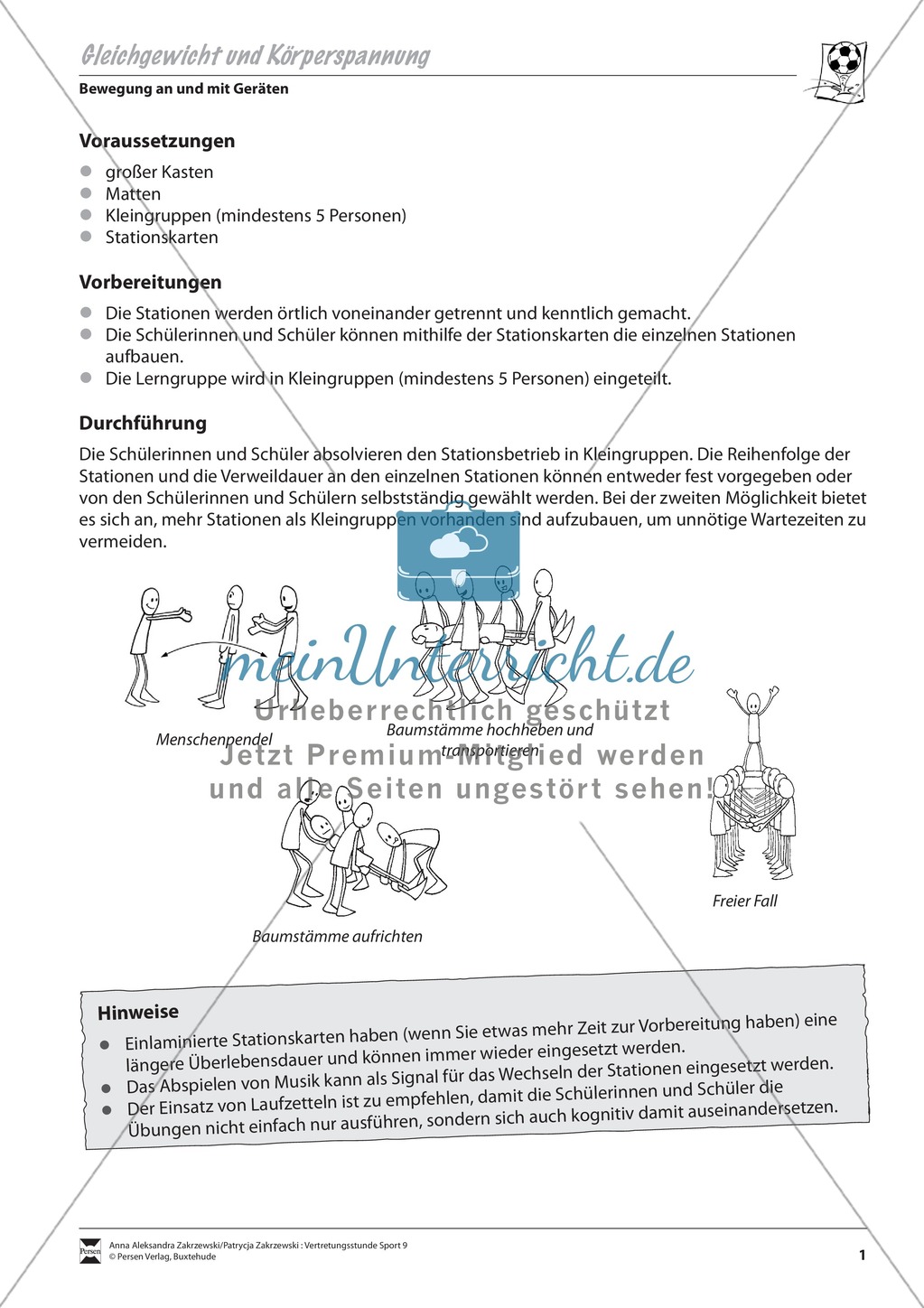 Gleichgewicht und Körperspannung im Team trainieren Preview 1