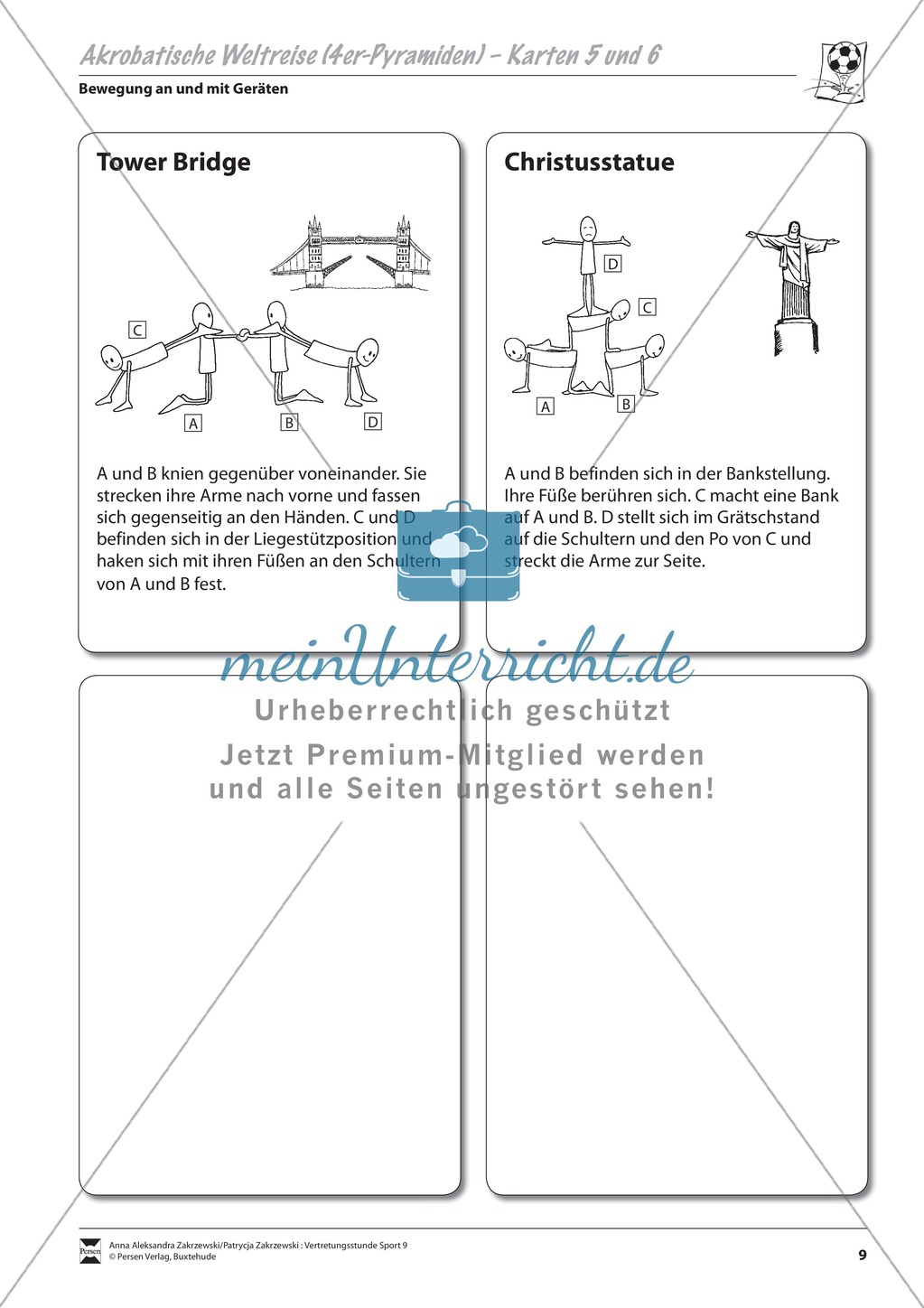 Akrobatik: 4er-Pyramiden in Form von Sehenswürdigkeiten Preview 3