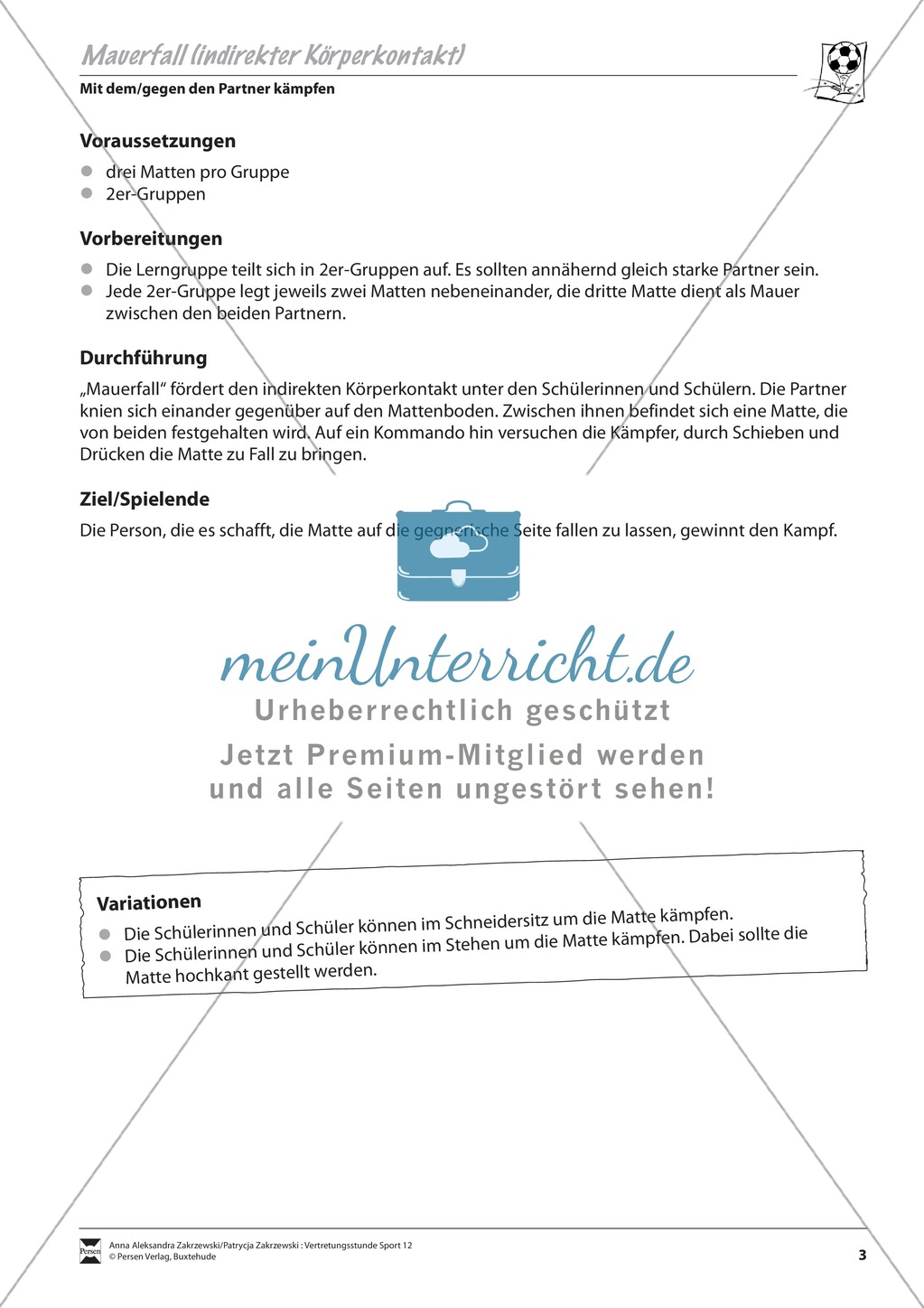 Mit/Gegen Partner kämpfen - indirekten und direkten Körperkontakt zulassen Preview 3