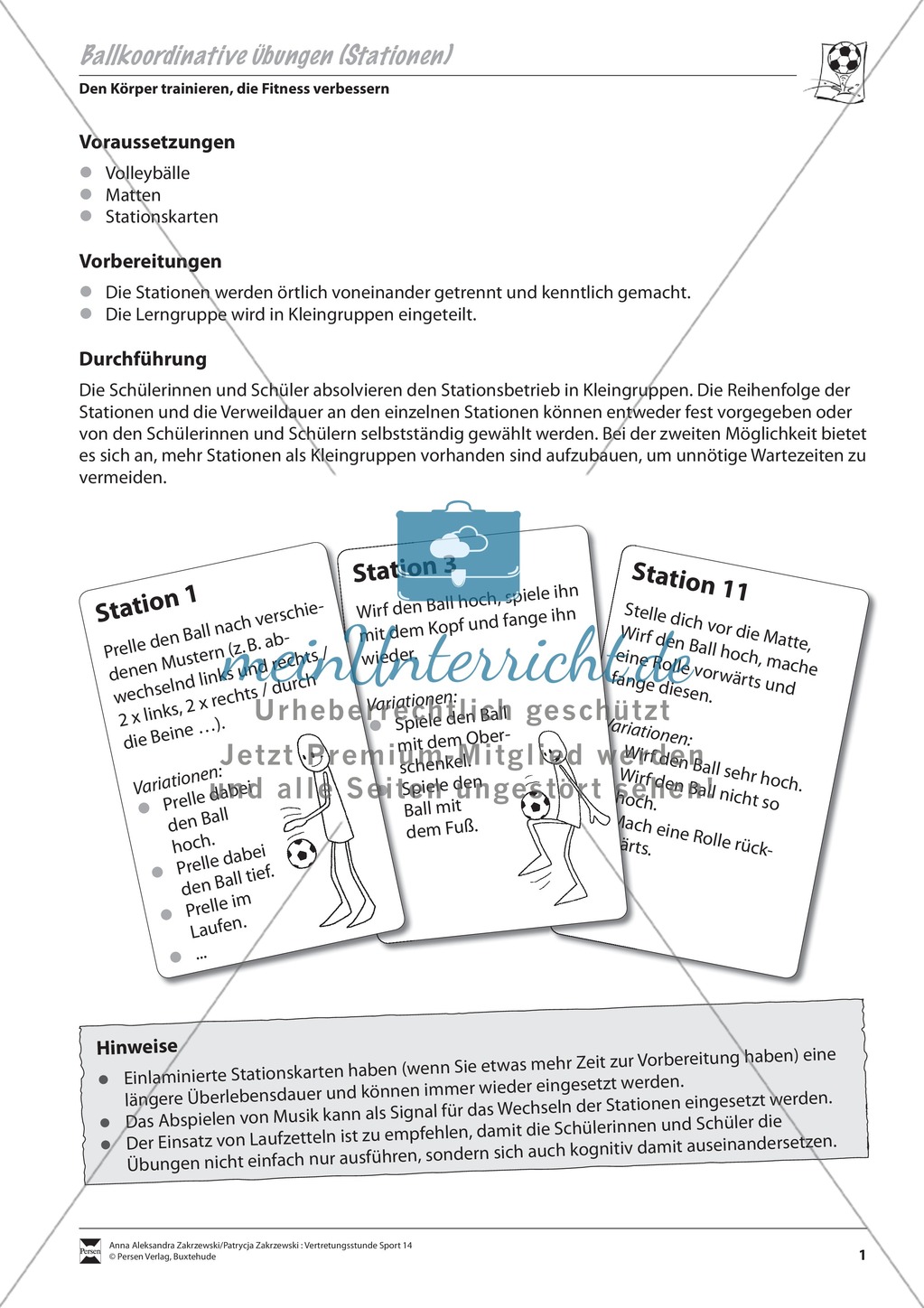 Ballkoordinative Übungen an Stationen Preview 1