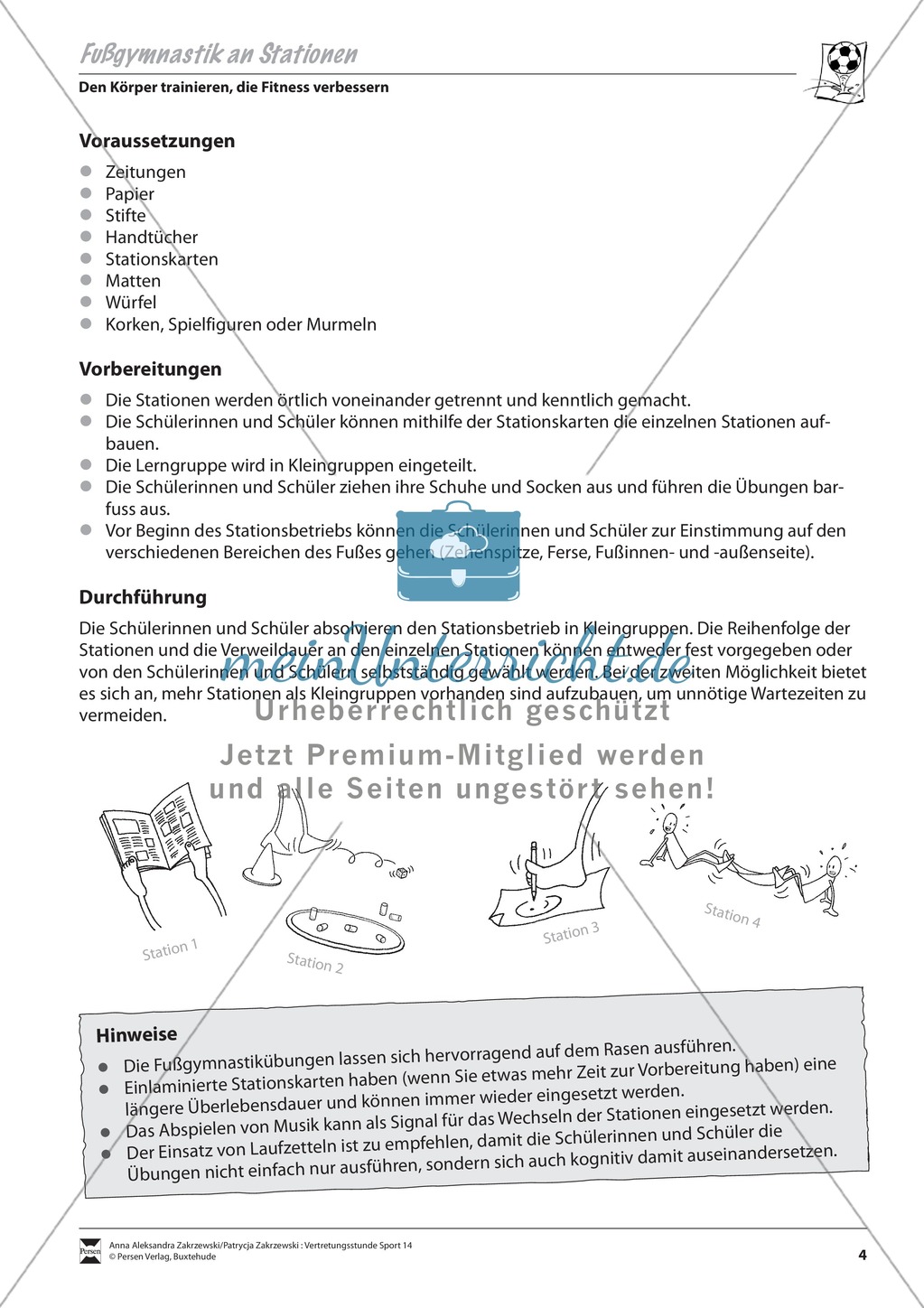 Fußgymnastik an Stationen Preview 1
