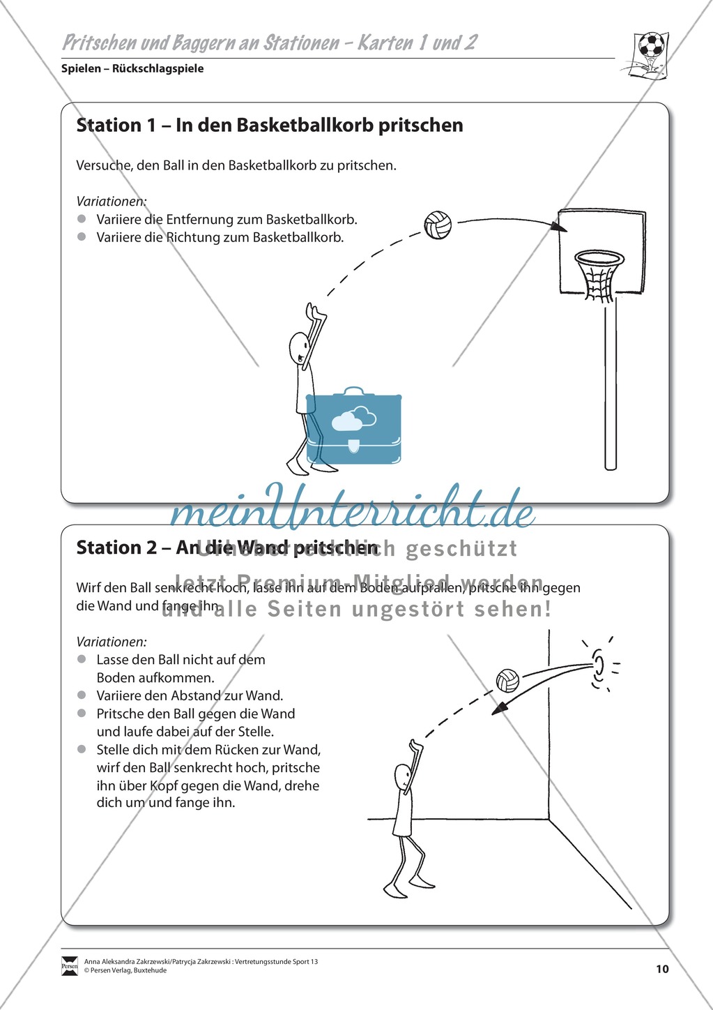 Pritschen und Baggern an Stationen Preview 2