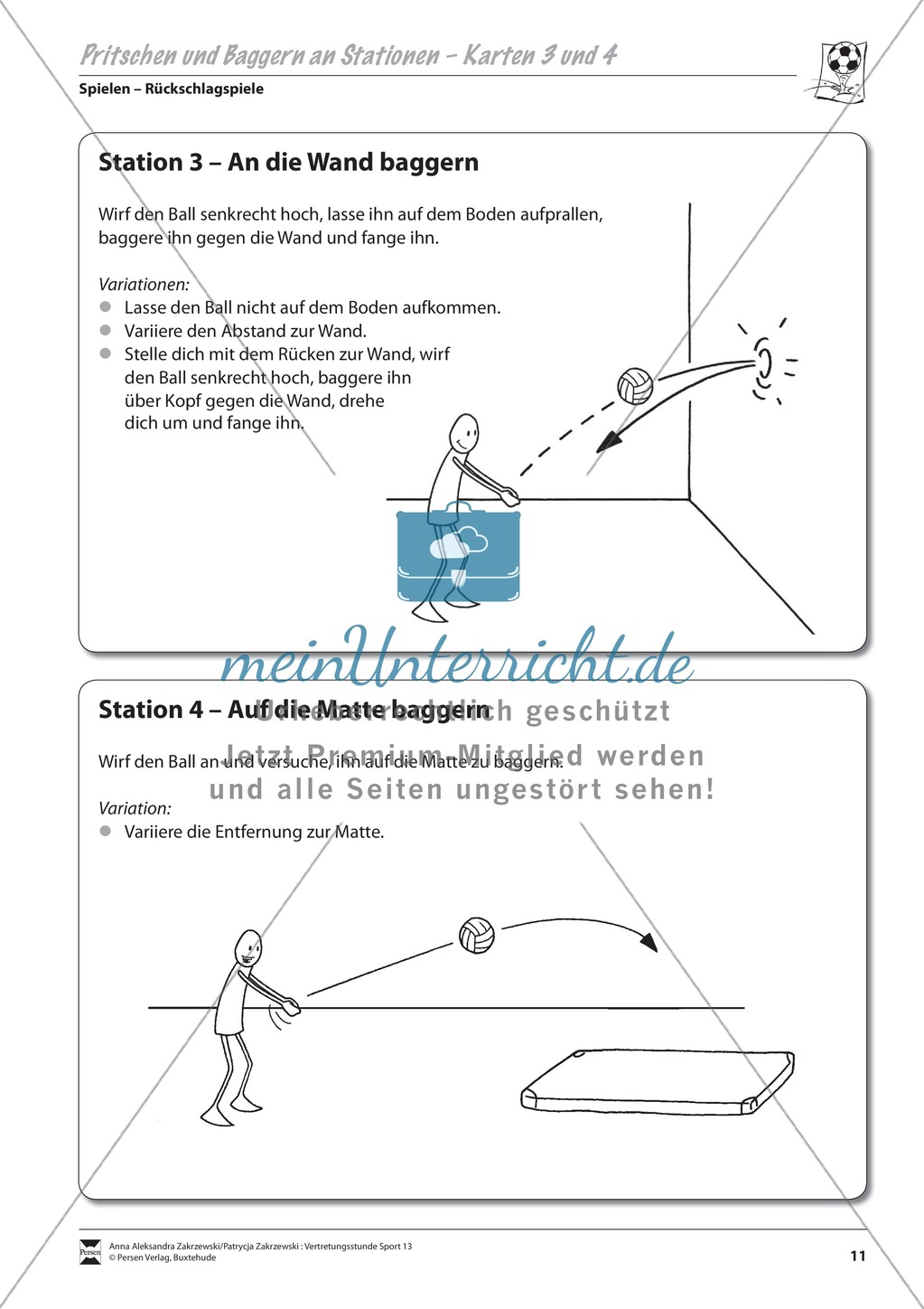 Pritschen und Baggern an Stationen Preview 3