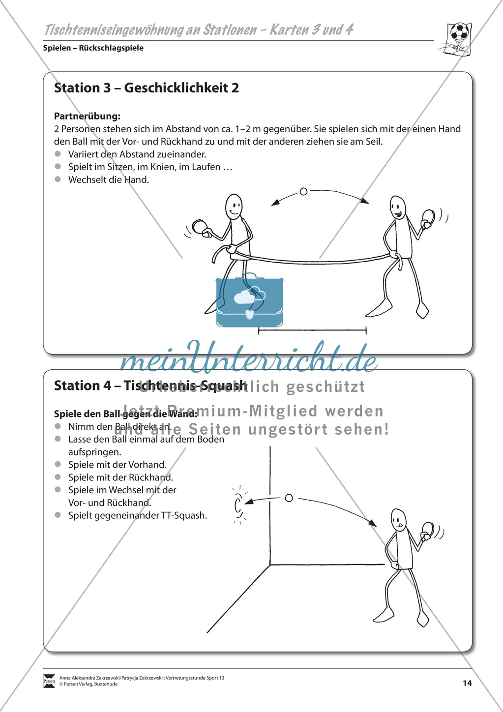 Tischtenniseingewöhnung an Stationen Preview 3