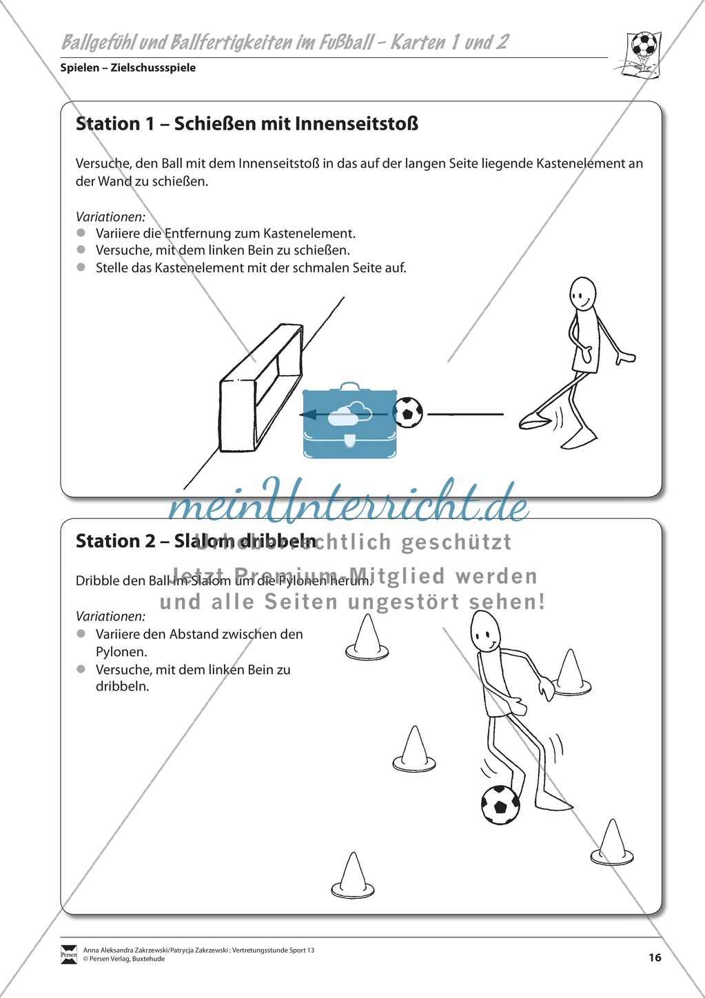 Ballgefühl und Ballfertigkeit im Fußball üben an Stationen Preview 2