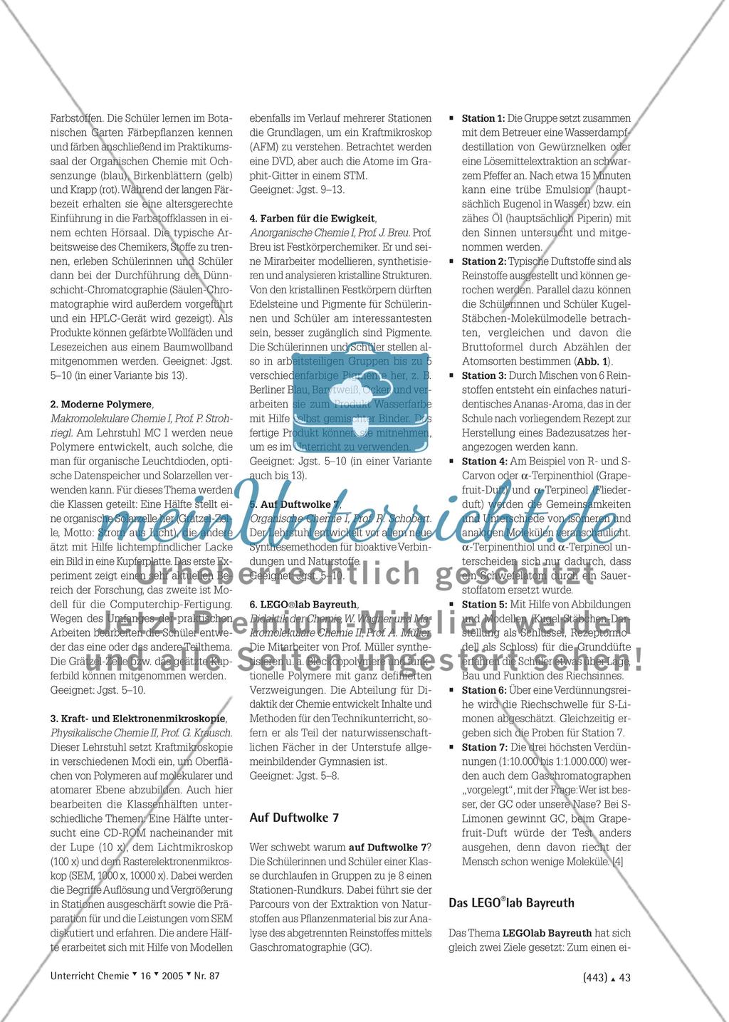 Von LEGO®-Steinen und Duftmolekülen - C#NaT vernetzt Universität mit Schulen Preview 2