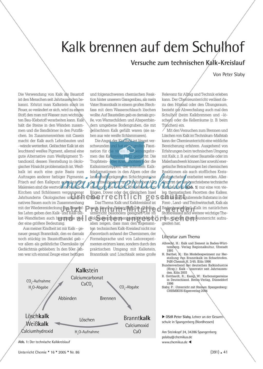 Der Kalk-Kreislauf: Kalk brennen zum Selbermachen - Versuchsanleitung und Aufbau Preview 1