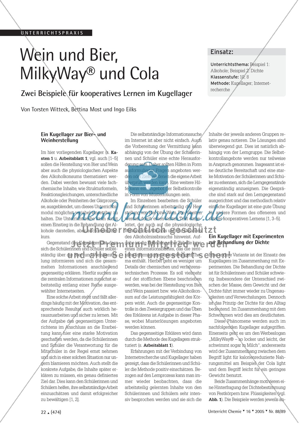 Kooperatives Lernen im Kugellager - Dichte von festen und flüssigen Lebensmitteln Preview 1