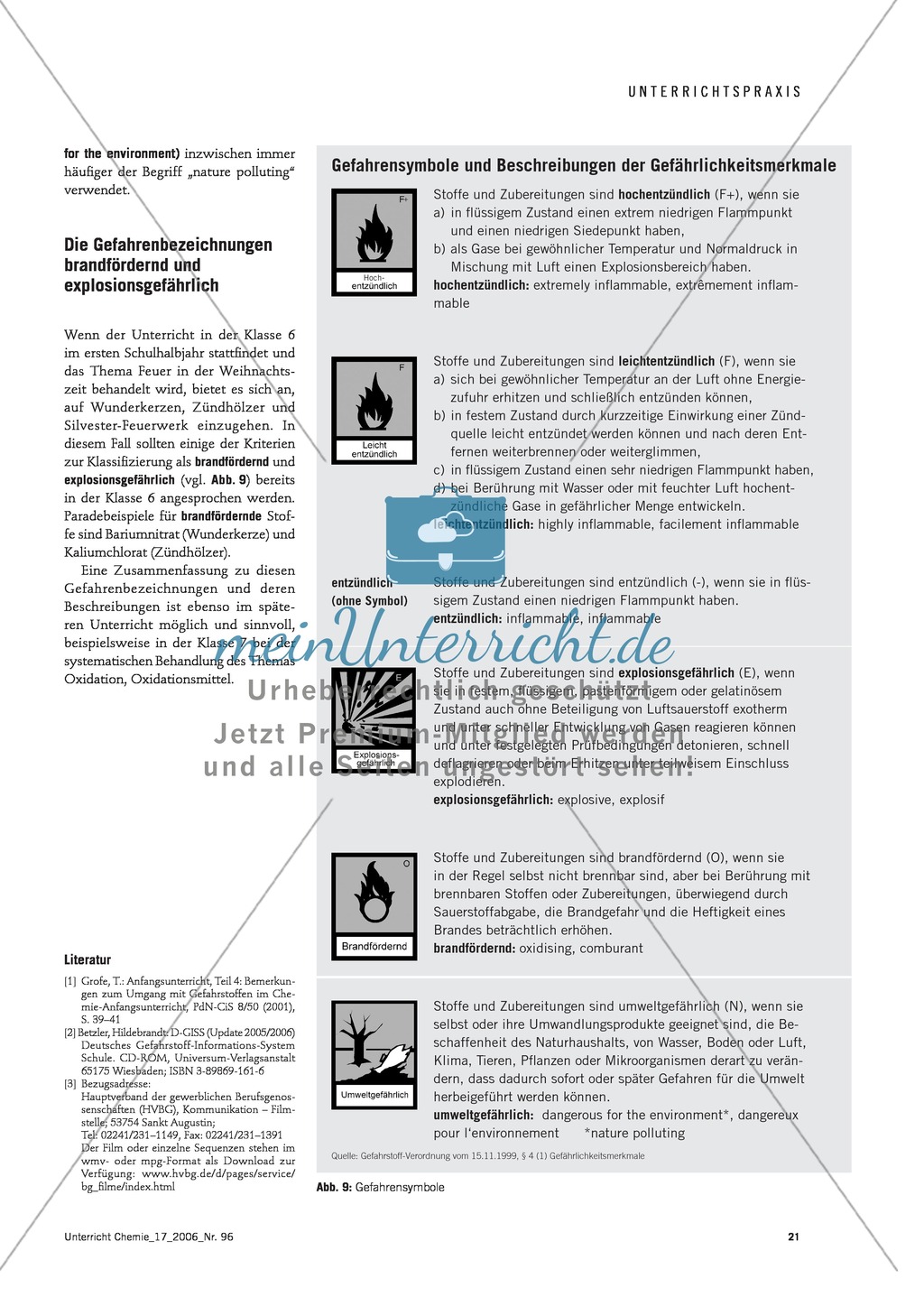Der Umgang mit Gefahrstoffen im Chemieunterricht - die Gefahrstoffverordnung Preview 6