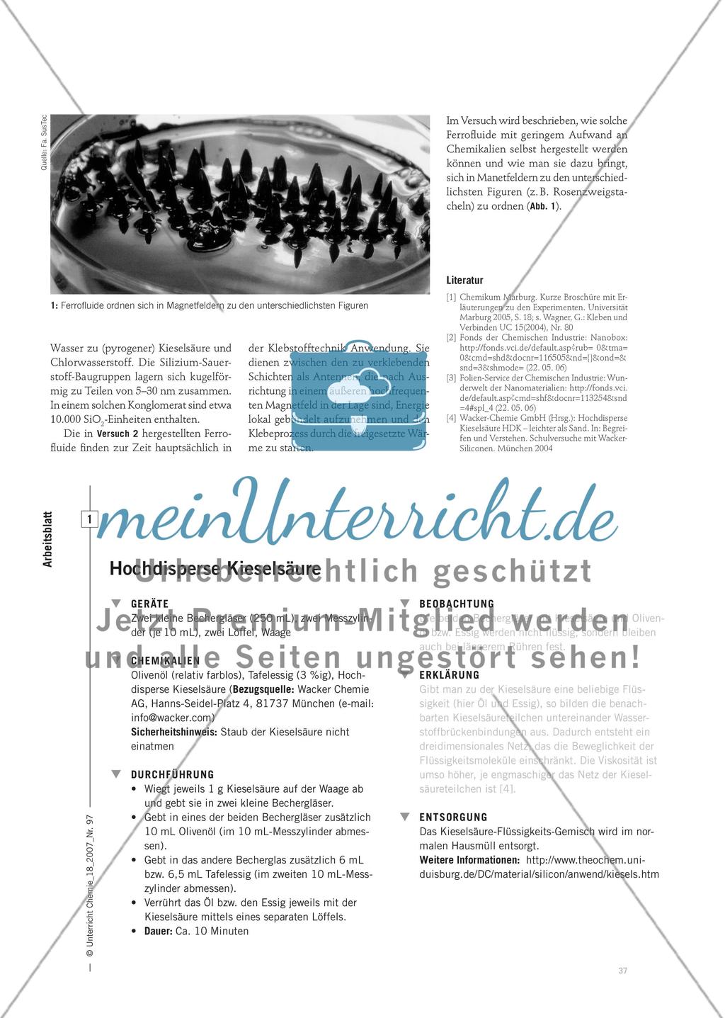 Ferrofluide und Kieselsäure - Experimente mit besonderen Nanomaterialien Preview 2