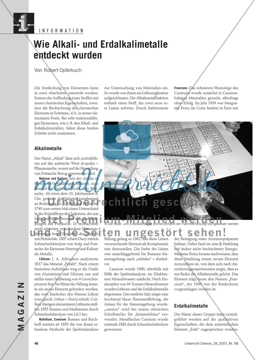Wie Alkali- und Erdalkalimetalle entdeckt wurden Preview 1