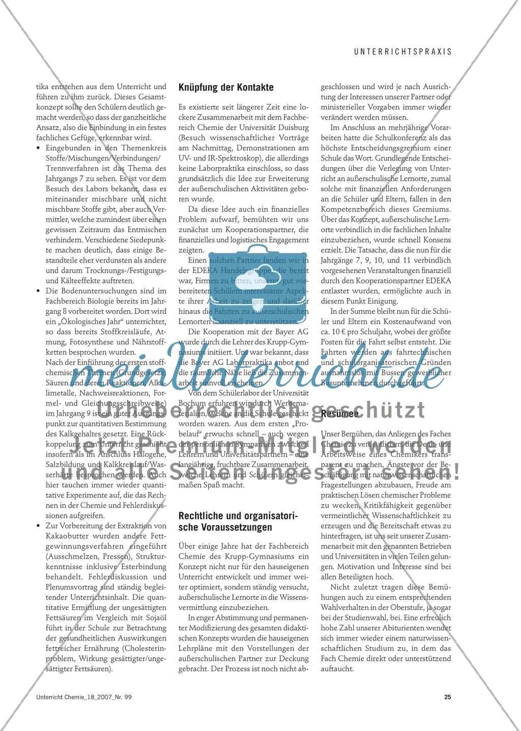 Arbeiten wie ein Chemiker - Experimentieren im Schülerlabor der Bayer AG Preview 3