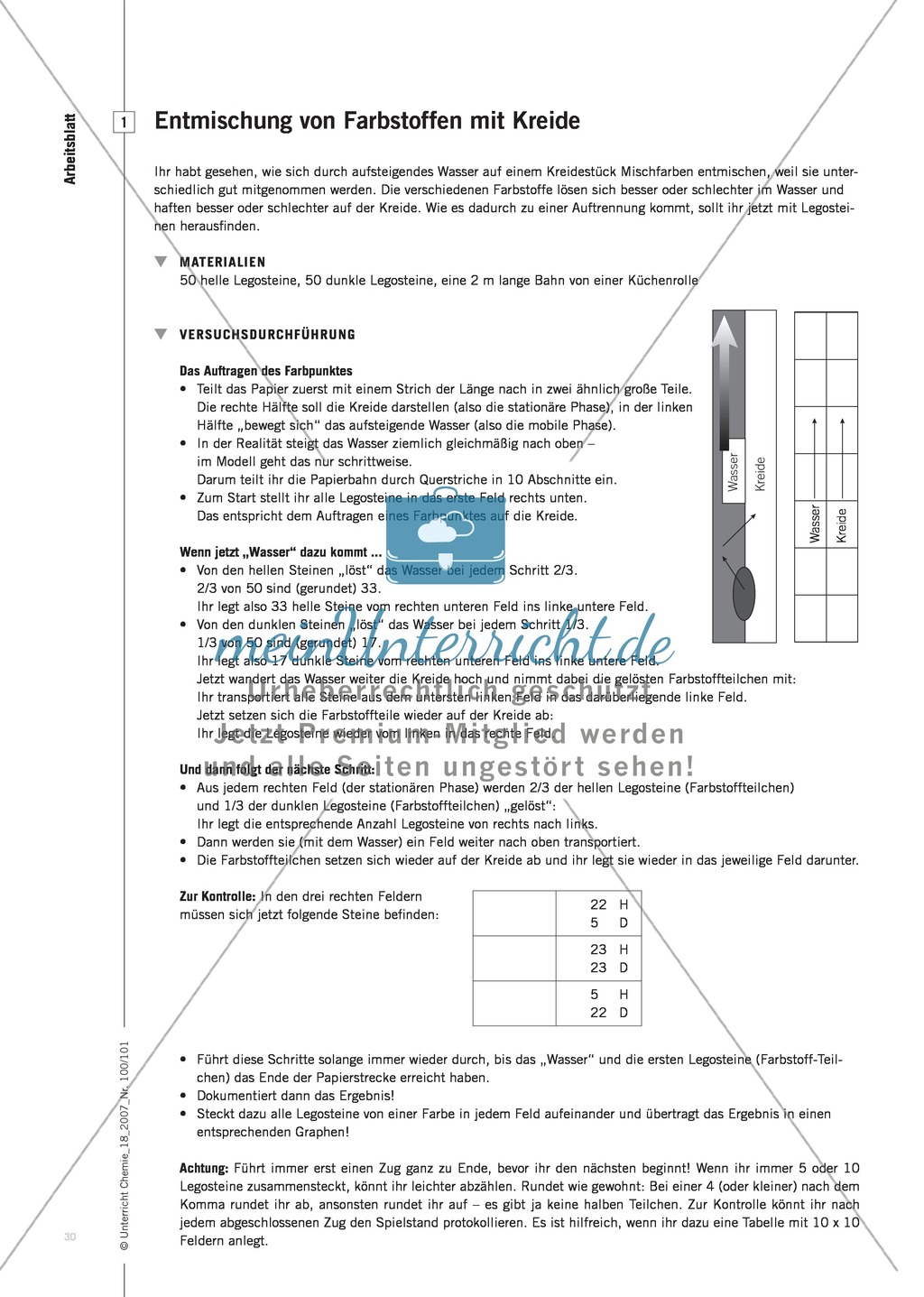 Modellieren: Legosteine und Teilchenkonzept - Kreidechromatographie + Gesetz der konstanten Proportionen + Zellatmung Preview 3