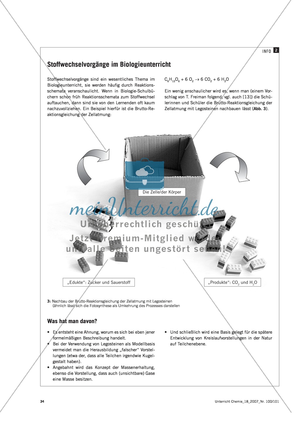 Modellieren: Legosteine und Teilchenkonzept - Kreidechromatographie + Gesetz der konstanten Proportionen + Zellatmung Preview 7