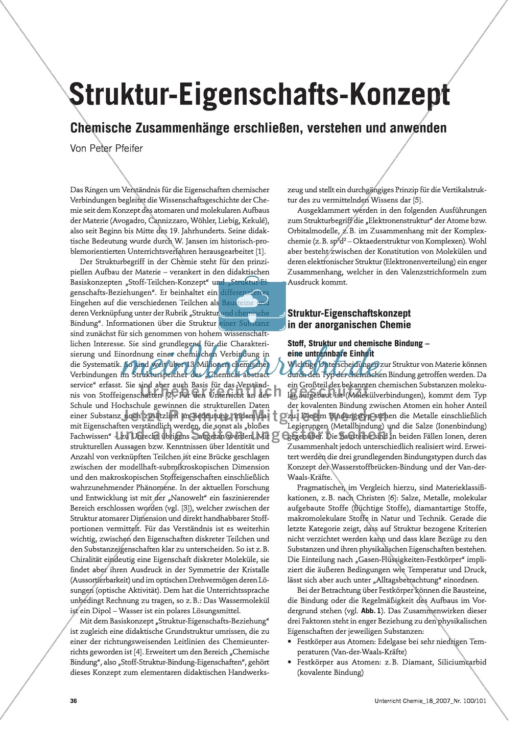 Infotext: Struktur-Eigenschafts-Konzept: Lehrplankonzept Organische und Anorganische Chemie Preview 1