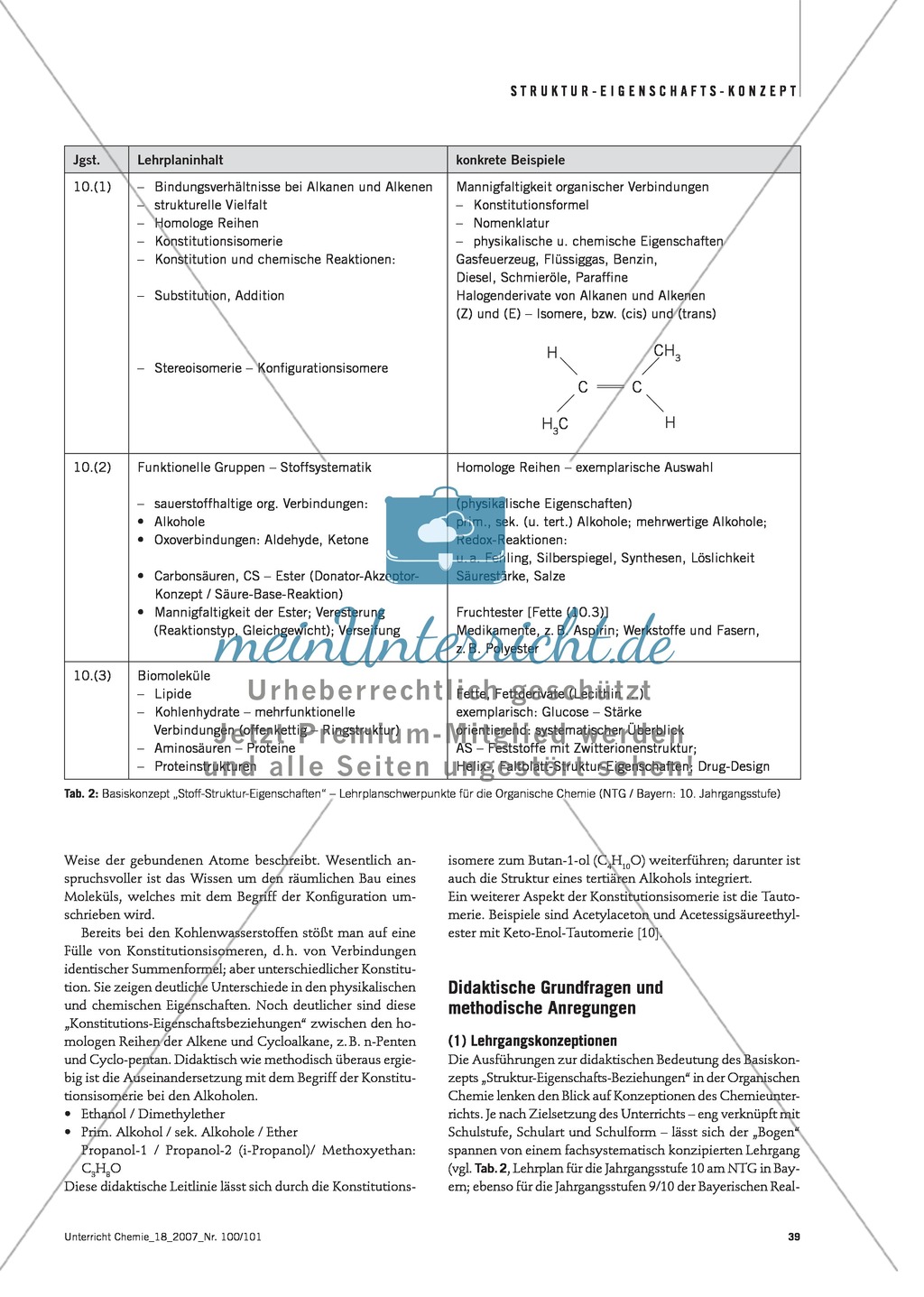 Infotext: Struktur-Eigenschafts-Konzept: Lehrplankonzept Organische und Anorganische Chemie Preview 4