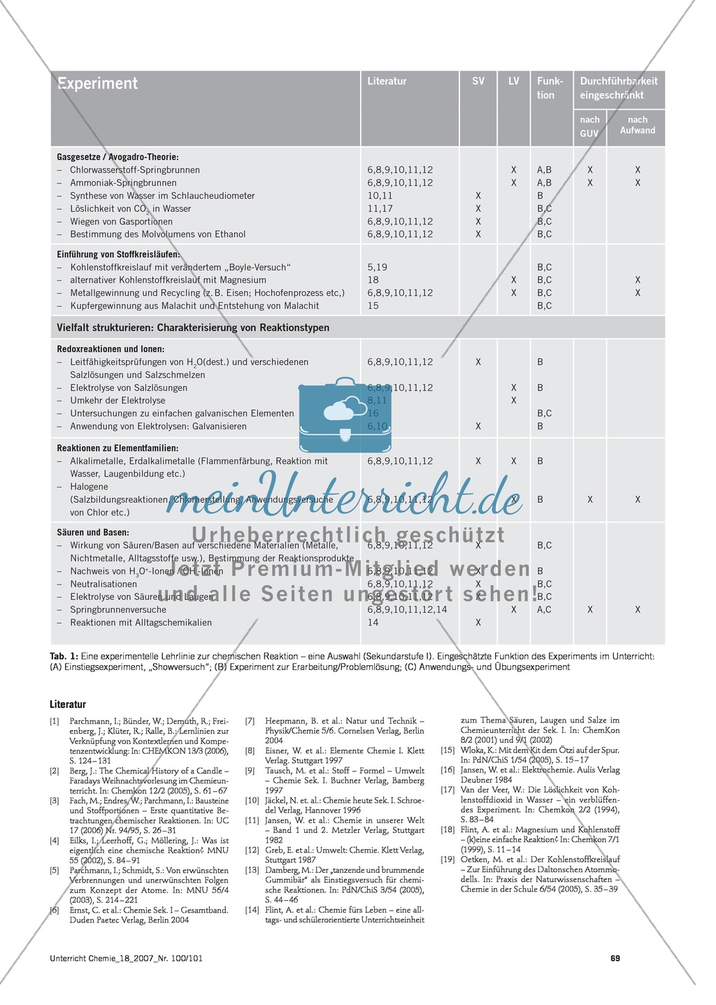 Experimentelle Lehrlinie zur chemischen Reaktion Preview 5