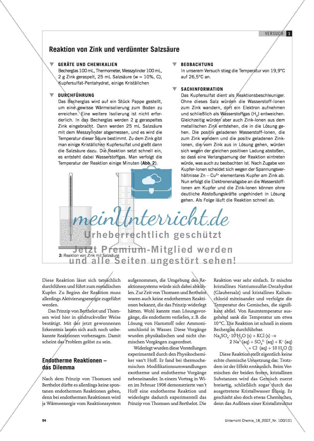 Energetische Betrachtung chemischer Reaktionen im historisch-problemorientierten Unterrichtsverfahren Preview 3