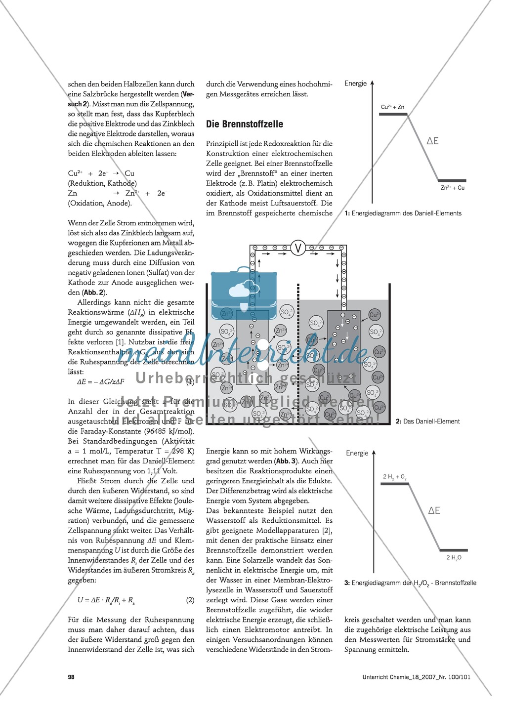 Energieumwandlungen verstehen - Energieumsatz in elektrochemischen Systemen Preview 2