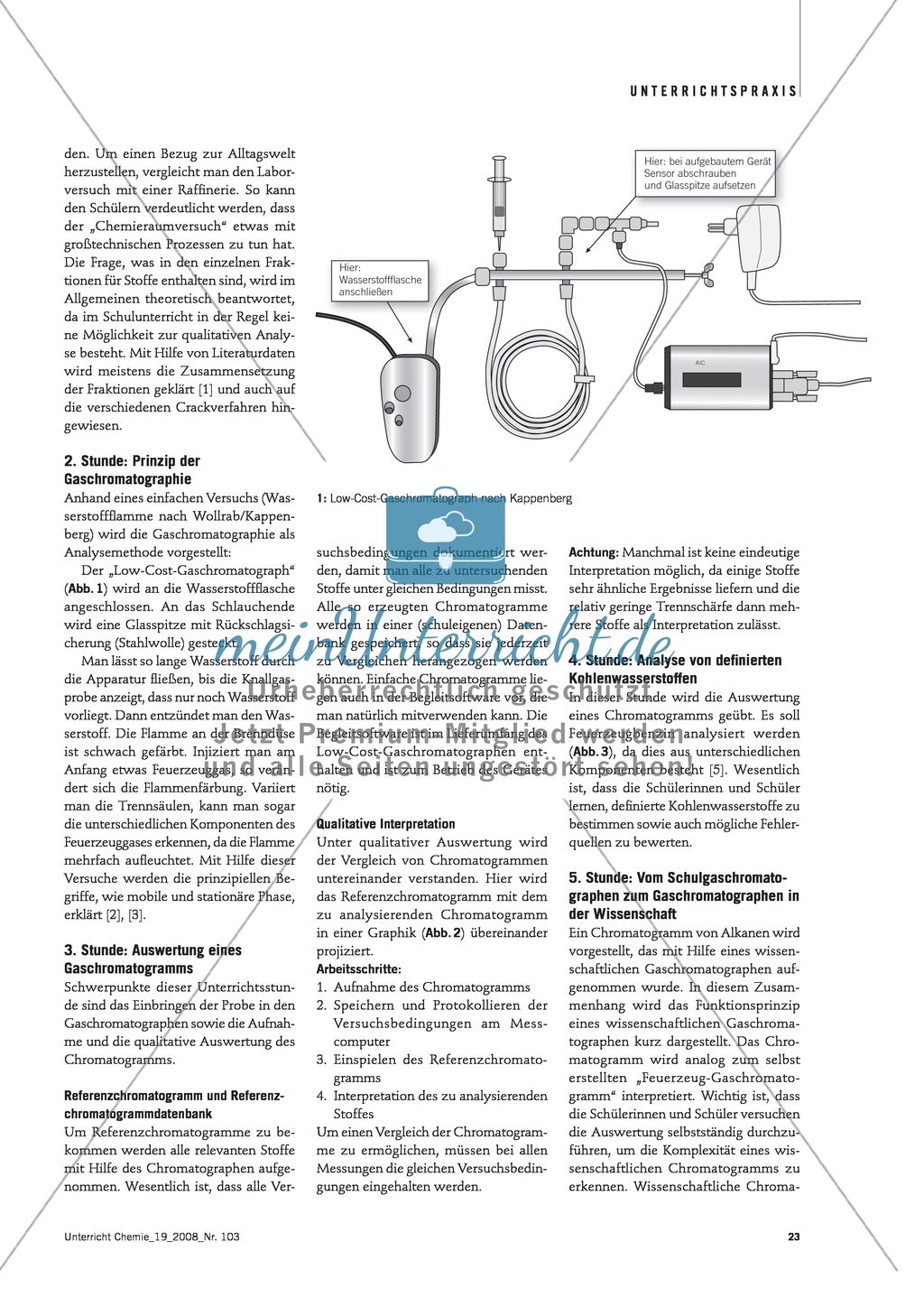 Unterrichtseinheit Gaschromatographie - Feuerzeuggas und Rollerbenzin Preview 2