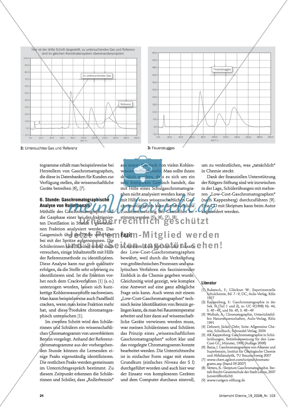 Unterrichtseinheit Gaschromatographie - Feuerzeuggas und Rollerbenzin Preview 3