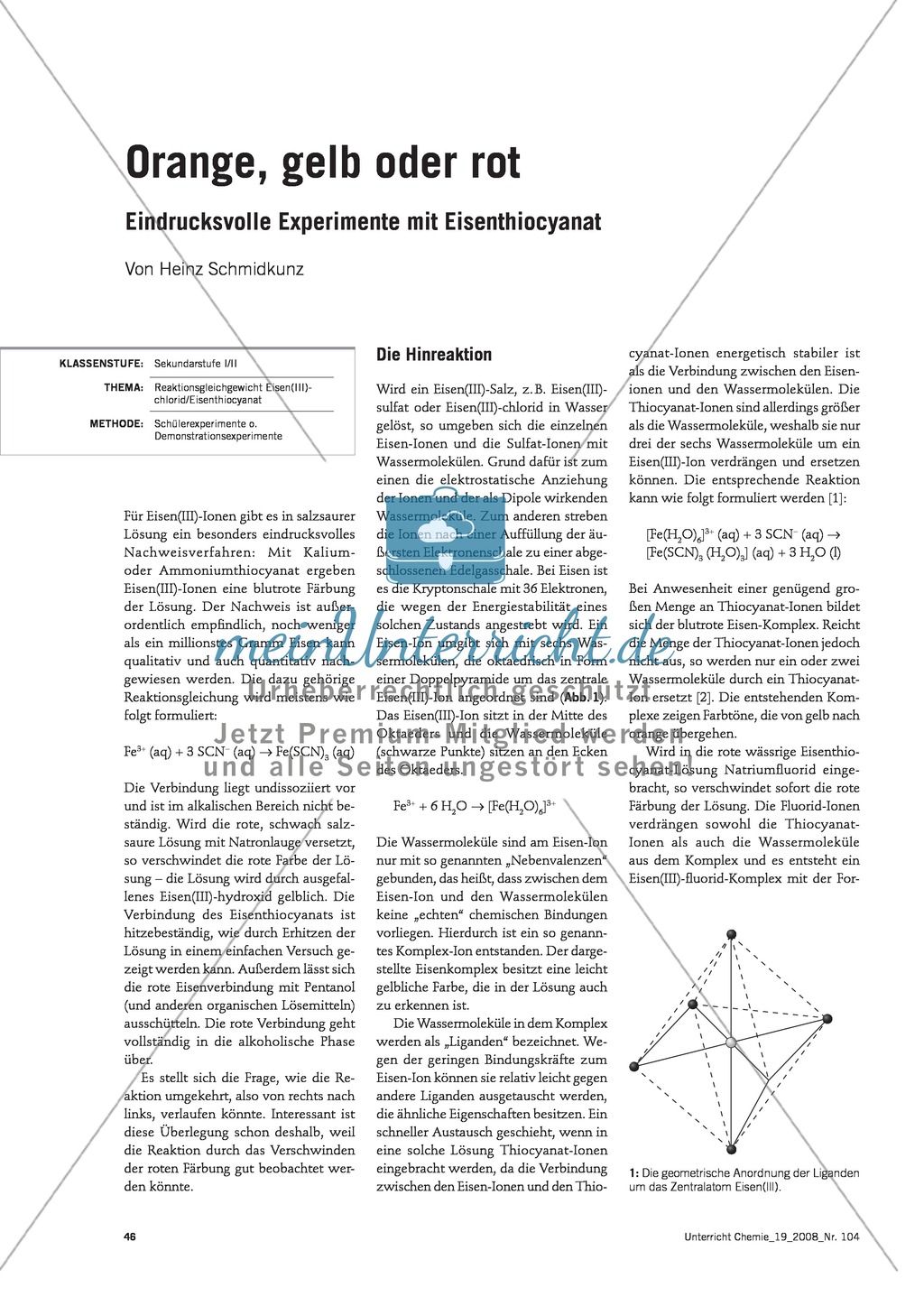 Vom Eisen(lll)-chlorid zum Eisenthiocyanat und zurück - ein Reaktionsgleichgewicht Preview 1