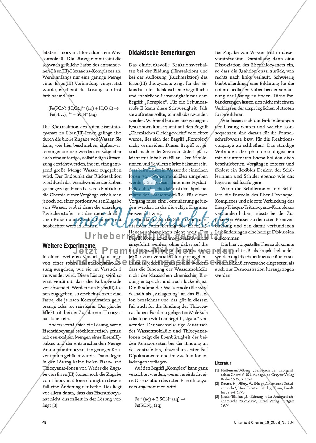 Vom Eisen(lll)-chlorid zum Eisenthiocyanat und zurück - ein Reaktionsgleichgewicht Preview 3