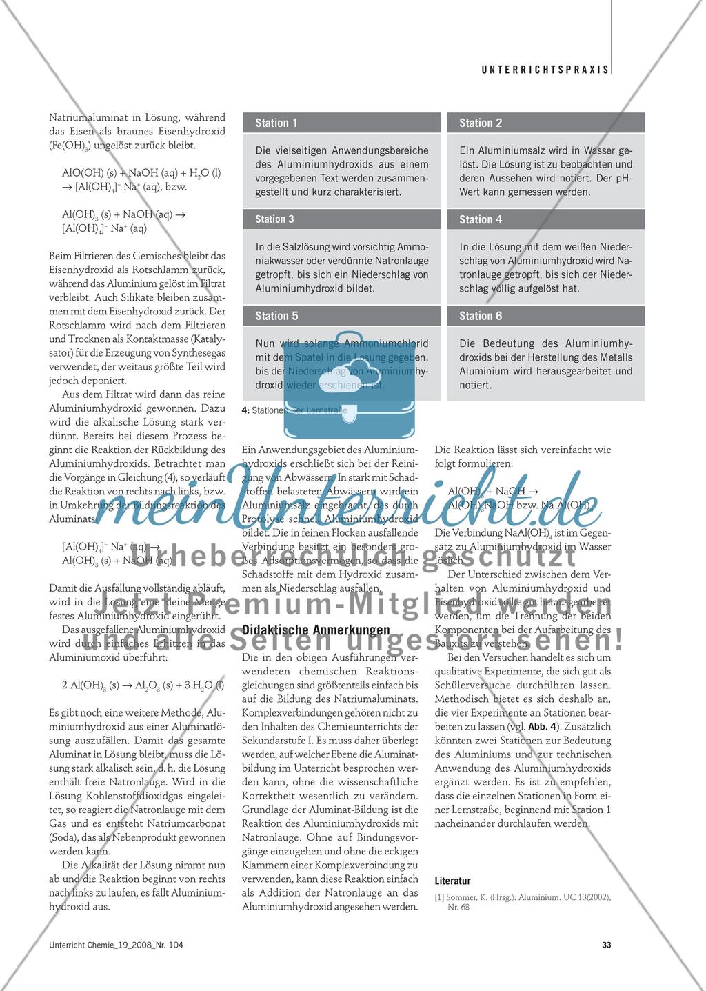 Wechselhaftes Aluminiumhydroxid - Chemie, Anwendungen im Unterricht und industrielle Bedeutung Preview 3