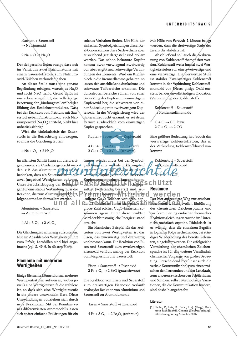 Von der Wortgleichung zur Symbolgleichung + Der Wertigkeitsbegriff Preview 4