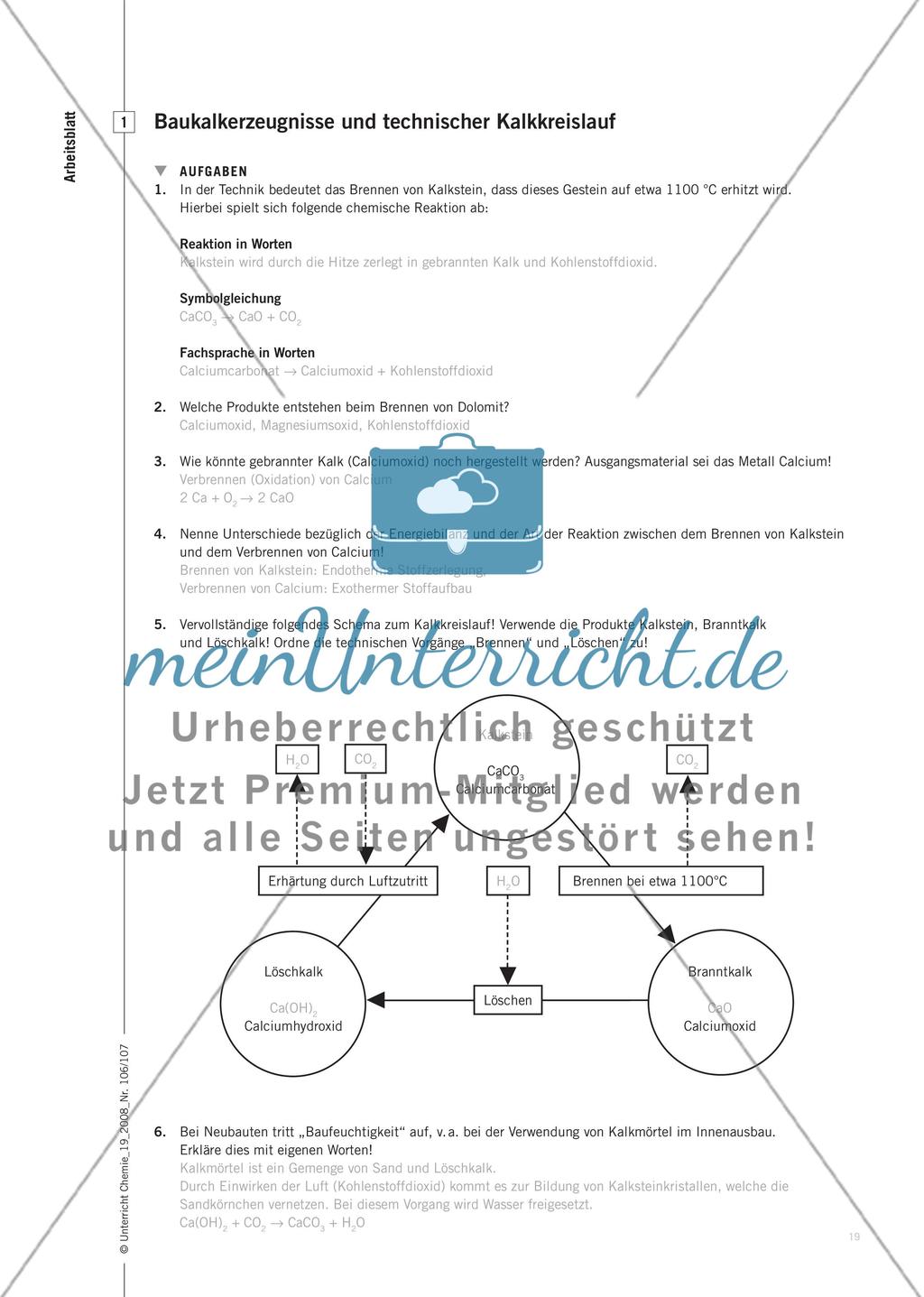 Alltagssprache und Fachsprache - Verständnis des Begriffes Kalk in Alltag und Fachunterricht Preview 4