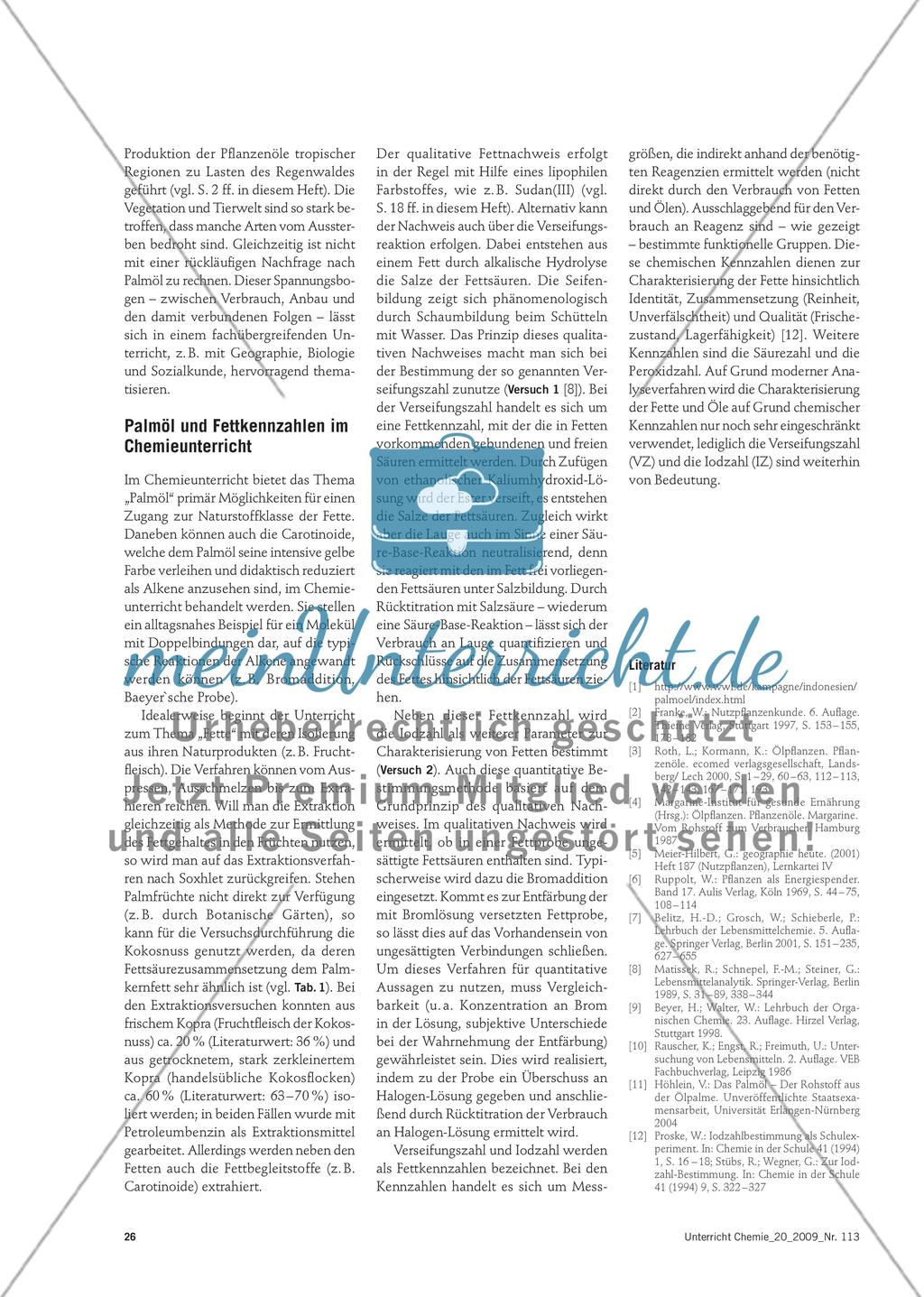 Welche Fette enthält Palmöl? - Verfahren zur Bestimmung von Fettkennzahlen am Beispiel von Palmöl Preview 3