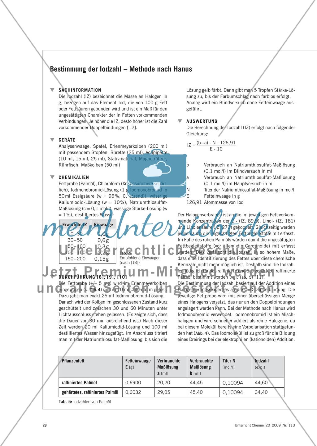 Welche Fette enthält Palmöl? - Verfahren zur Bestimmung von Fettkennzahlen am Beispiel von Palmöl Preview 5