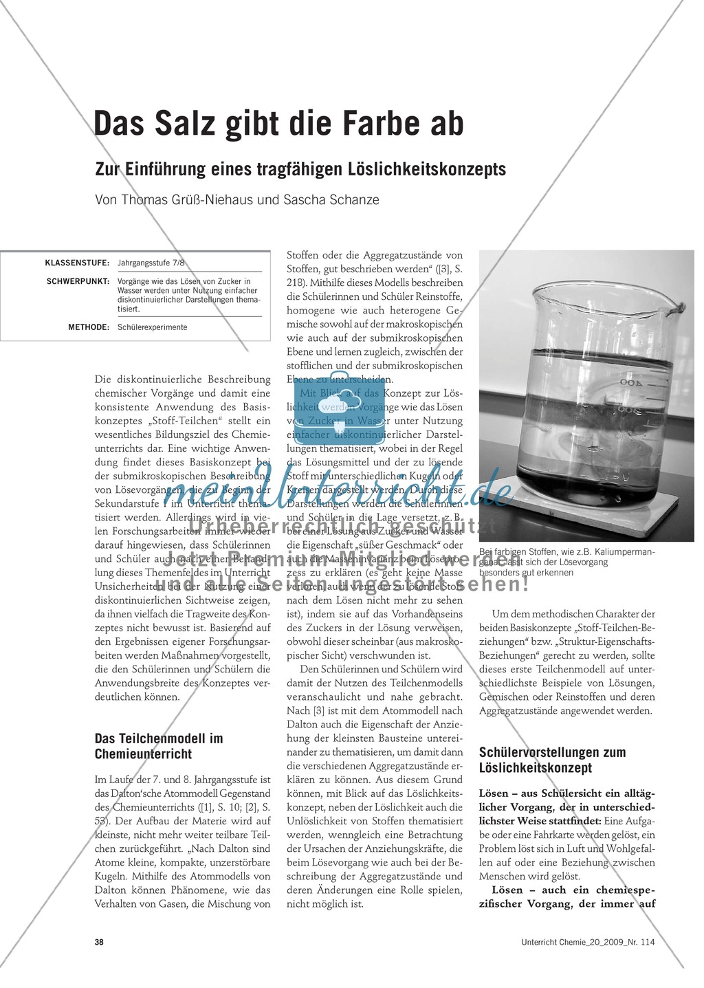 Lösevorgänge verstehen und erklären + Schülervorstellungen zum Löslichkeitskonzept Preview 1