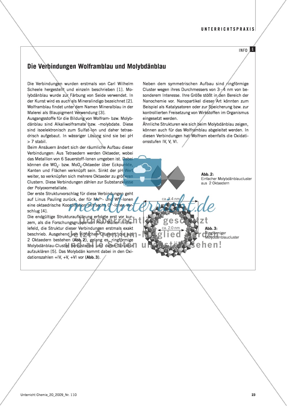 Zink als Reduktionsmittel - Die Reaktionsprodukte Molybdänblau + Wolframblau Preview 3
