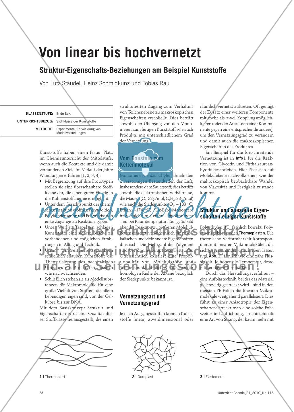 Von linear bis hochvernetzt - Struktur-Eigenschafts-Beziehungen am Beispiel Kunststoffe Preview 1